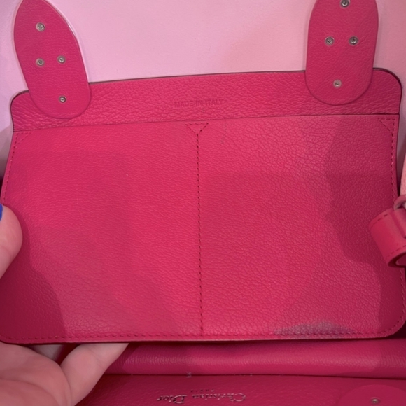 CHRISTIAN DIOR Large Open Bar Pink Grained Leather Two-Way Tote - Picture 11 of 16